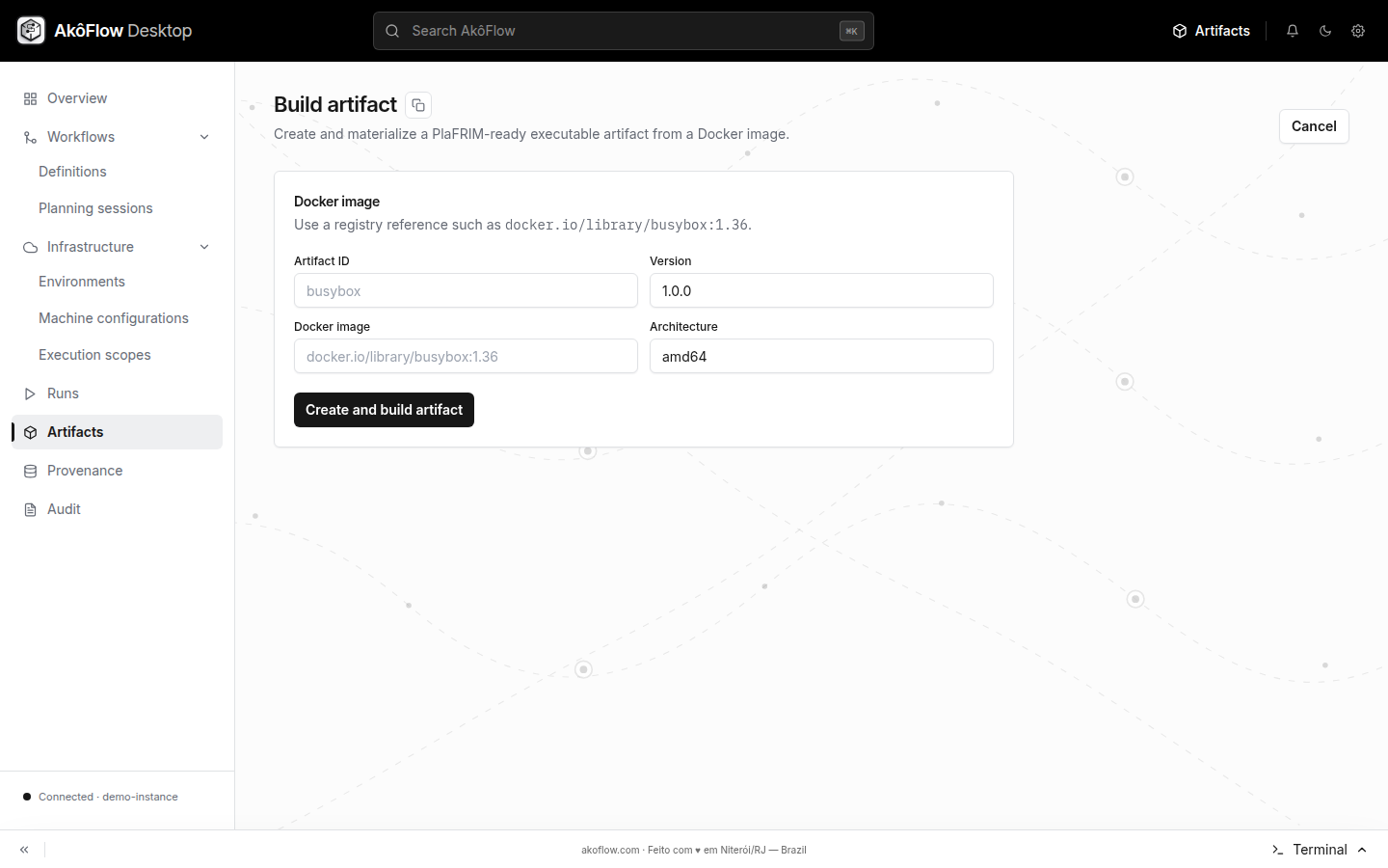 Register an artifact or build source