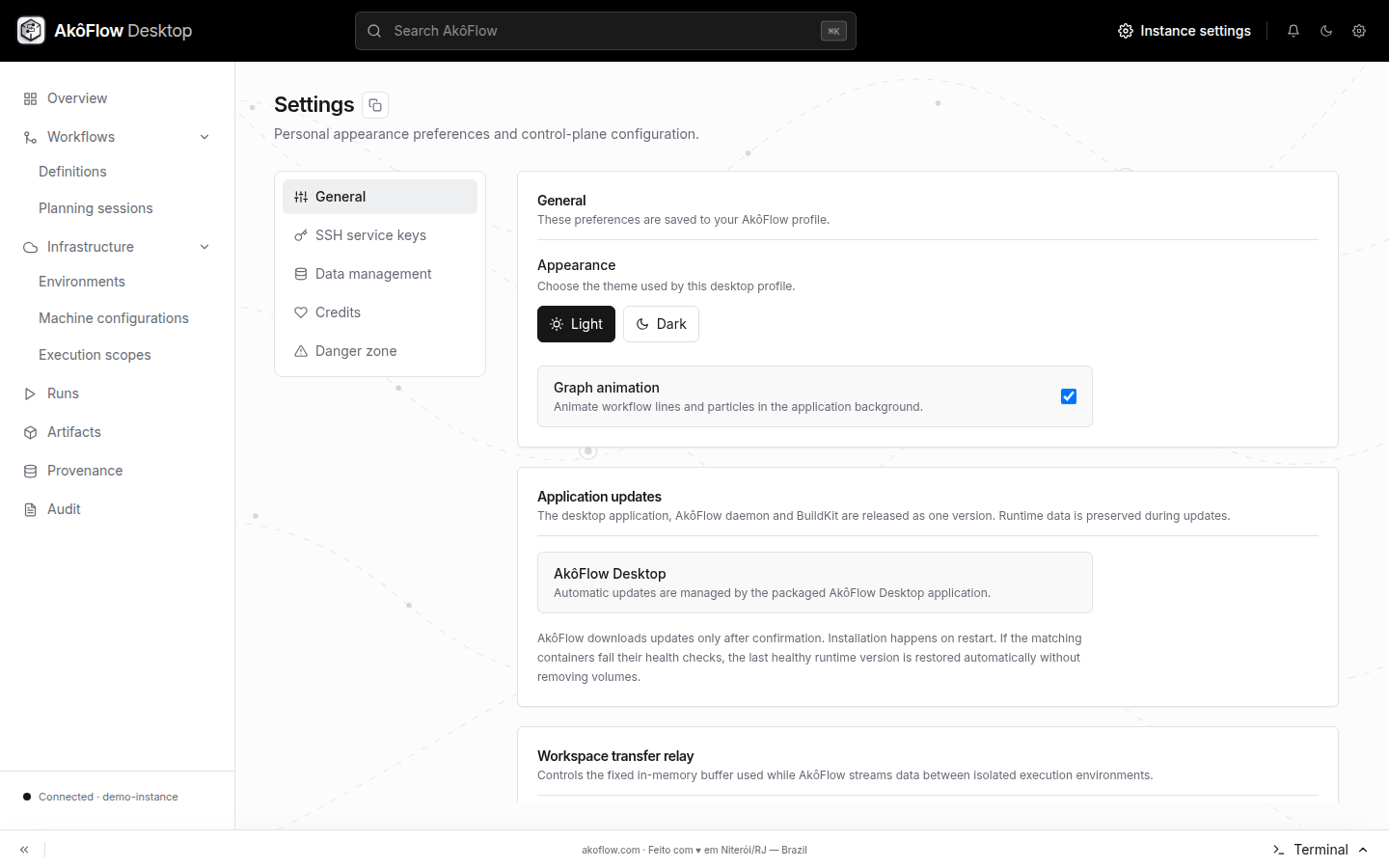 Desktop settings overview