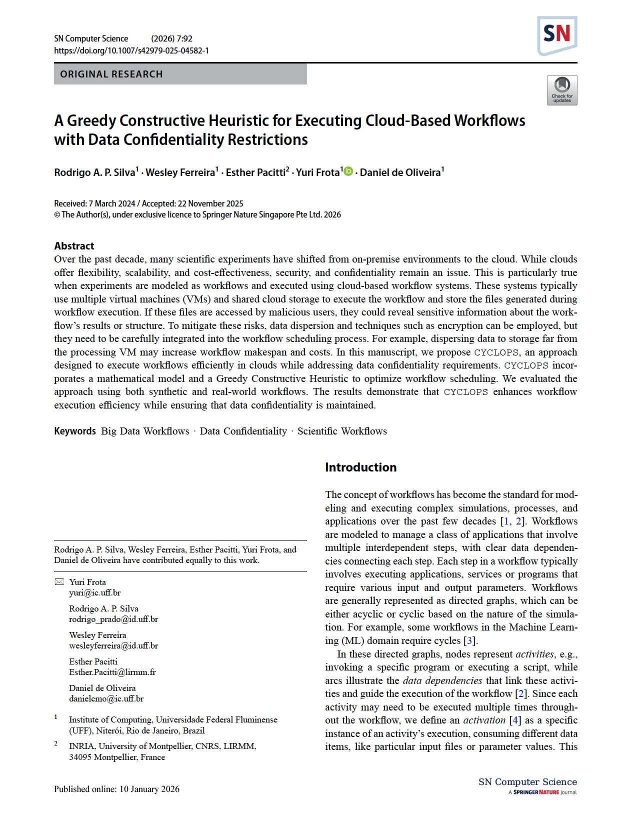 Publication cover by UFFeScience Research Group